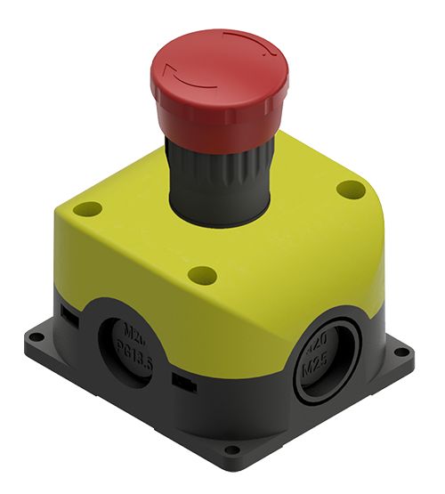 RS PRO Twist Release Emergency Stop Push Button, Through Hole, 1 NC, IP65