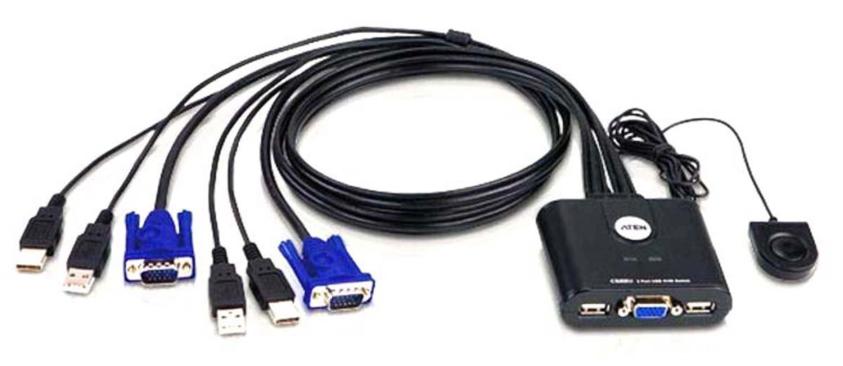 Aten 2 Port USB VGA KVM Switch, 2048 x 1536 Maximum Resolution