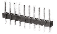 TE Connectivity AMPMODU MOD II Series Straight Through Hole Pin Header, 4 Contact(s), 2.54 mm Pitch, 1 Row, Unshrouded