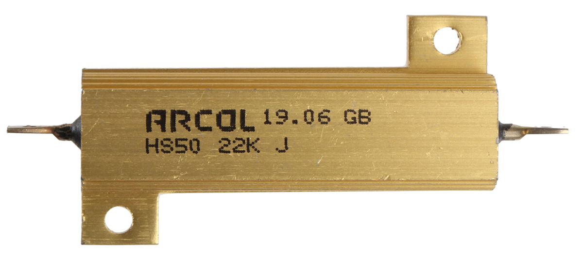 Arcol, 22kΩ 50W Wire Wound Chassis Mount Resistor HS50 22K J ±5%