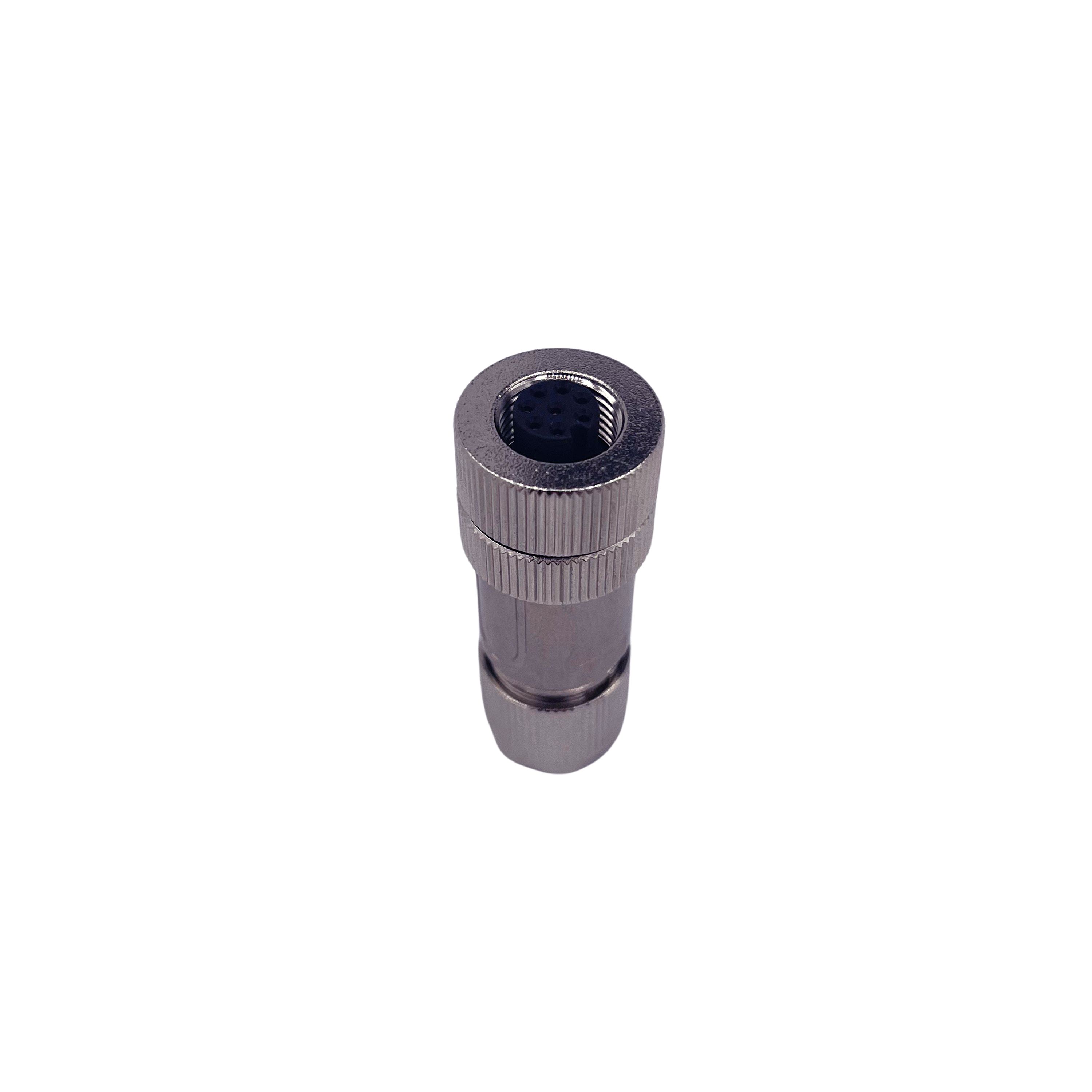 Norcomp Circular Connector, 8 Contacts, Free Hanging, M12 Connector, Plug, Socket, Female, IP66, M12 Series
