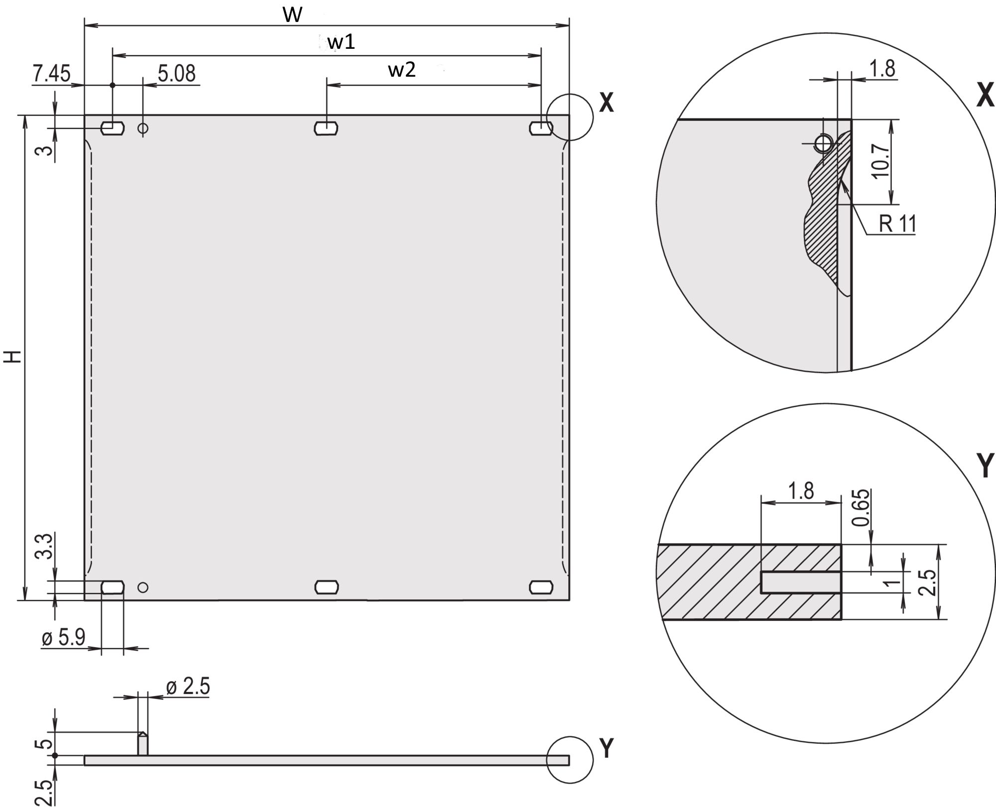 nVent SCHROFF Aluminium Rack Panel, 3U, 4HP, Ventilated