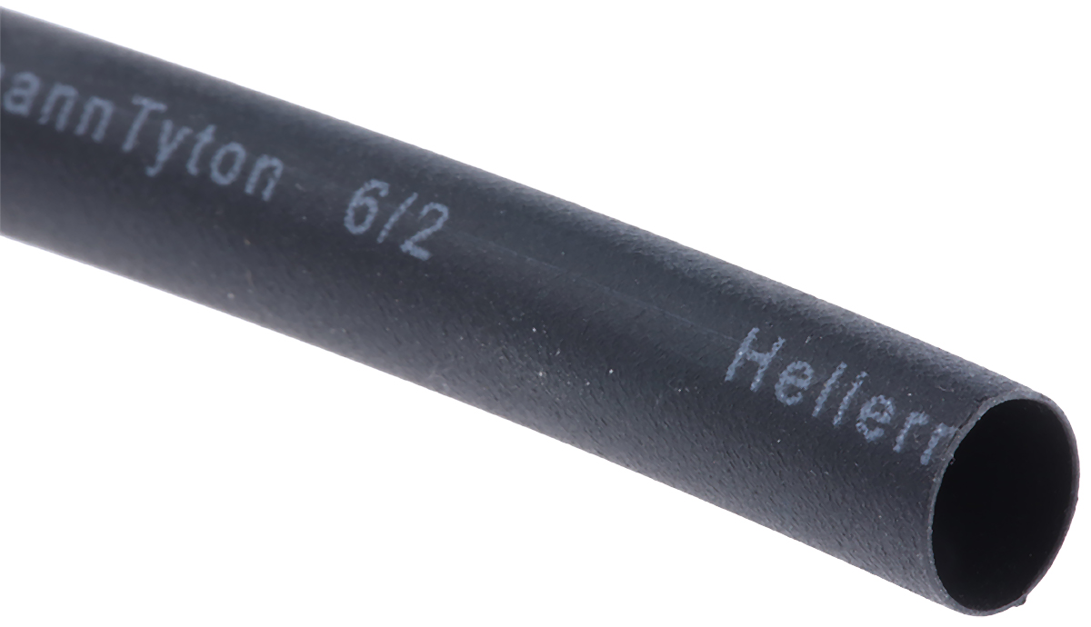 HellermannTyton Heat Shrink Tubing, Black 6mm Sleeve Dia. x 1m Length 3:1 Ratio, TREDUX Series