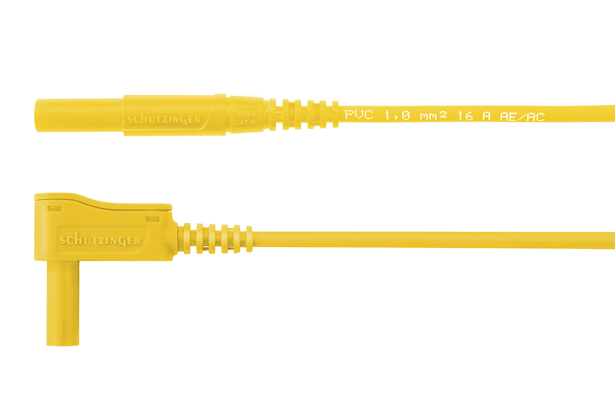 Schutzinger Test lead, 16A, 1kV, Yellow, 500mm Lead Length