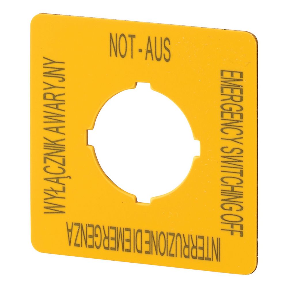 Label for Use with M22 Pushbuttons, Emergency Stop, Emergency Stop