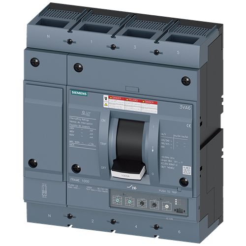 Siemens, Sentron MCCB Molded Case Circuit Breaker 4P 1kA, Breaking Capacity 35 kA