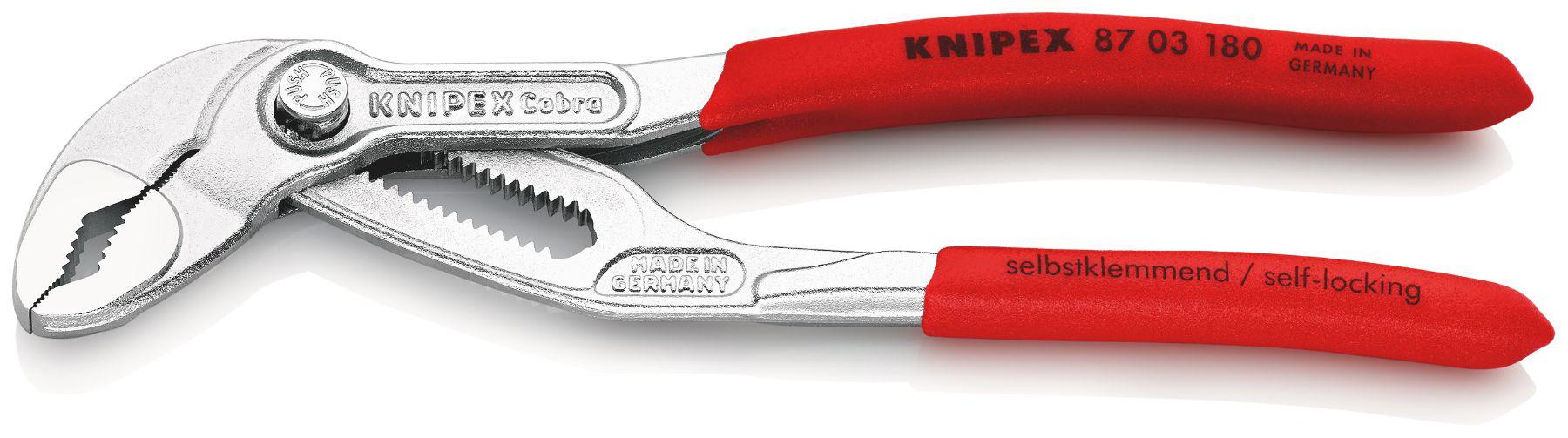 Knipex Cobra® Hightech Water Pump Pliers, 180 mm Overall, Angled Tip