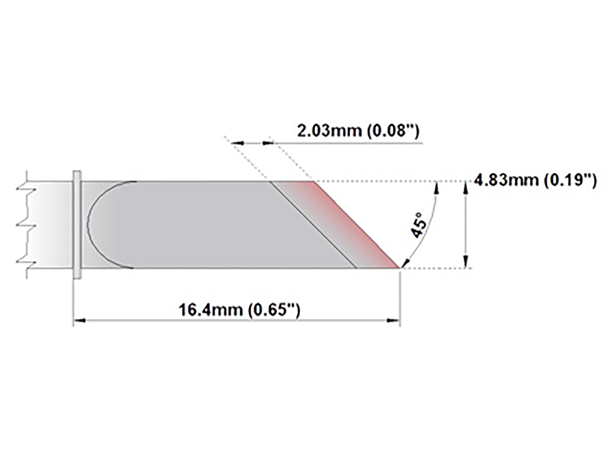 Thermaltronics 4.83 mm Straight Knife Soldering Iron Tip