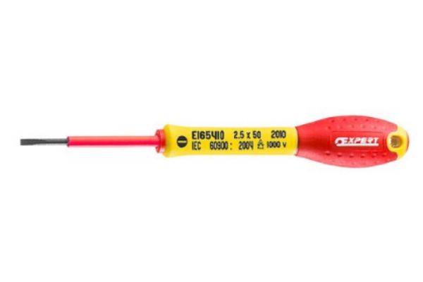 Expert by Facom Slotted Insulated Screwdriver, 5 mm, Slotted Head 5 mm Tip, VDE/1000V