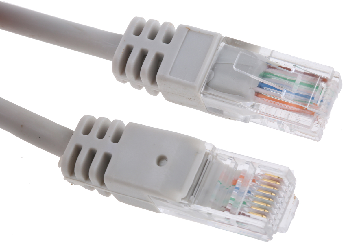 RS PRO, 20m Cat5e, Grey RJ45 to Male RJ45 Male, U/UTP Unshielded, Terminated LSZH Sheath