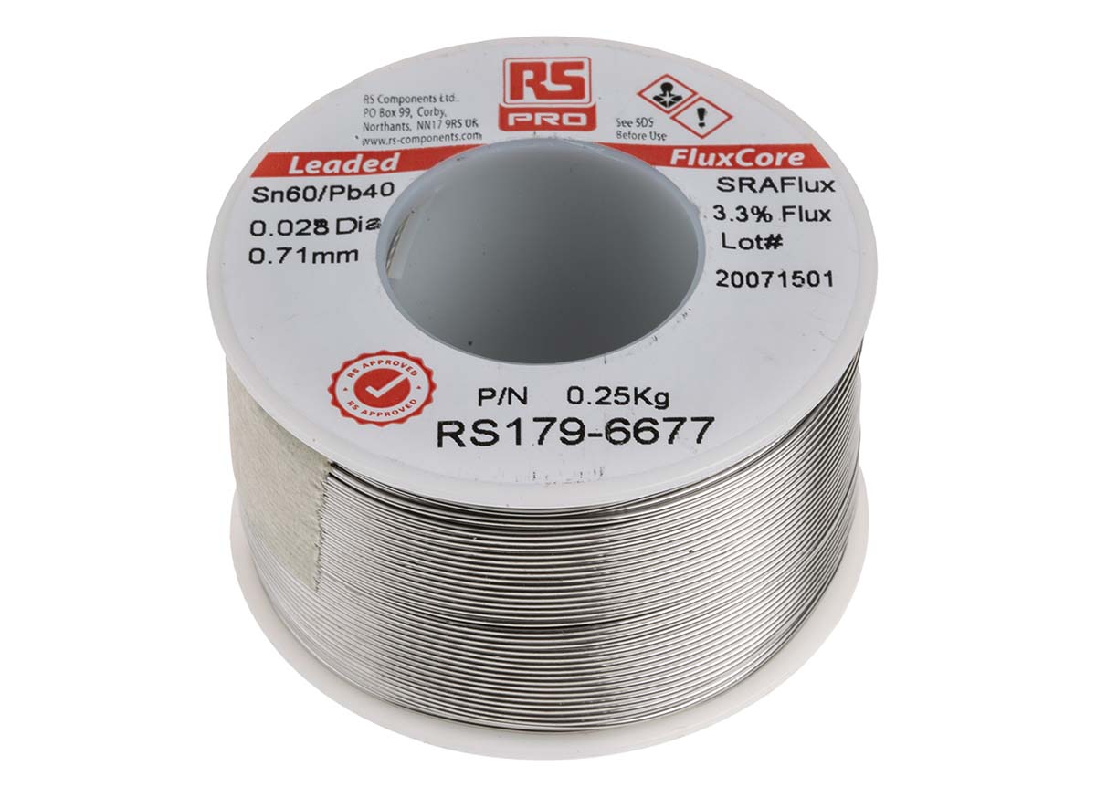 RS PRO Wire, 0.7mm Lead solder, 183°C Melting Point