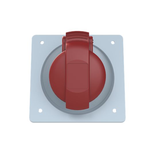Amphenol Industrial, 2CMA1 IP44 Red Panel Mount 3P+N+E Angled Industrial Power Socket, Rated At 16A, 415 V