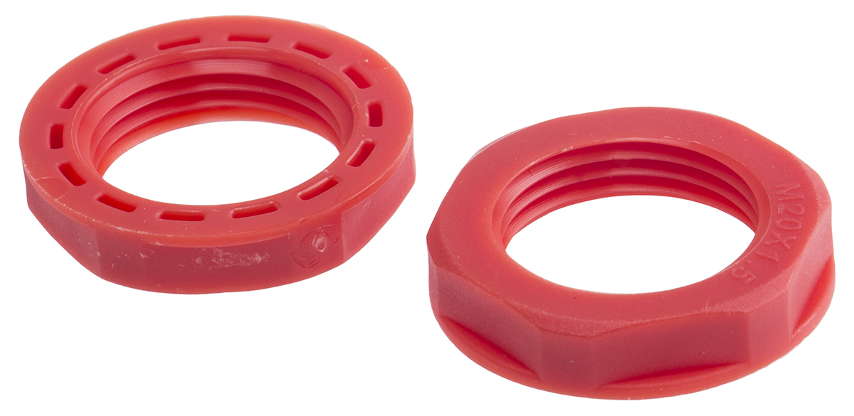 RS PRO Red Nylon 66 Cable Gland Locknut, M20 Thread, IP68