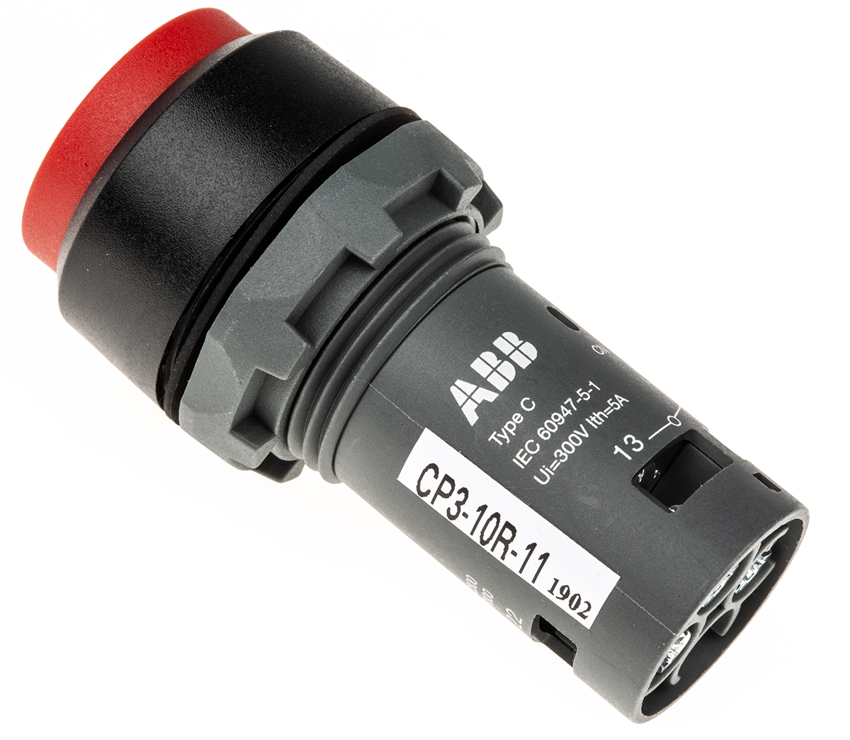 ABB Compact Series Push Button, Panel Mount, 22mm Cutout, SPDT, IP69K