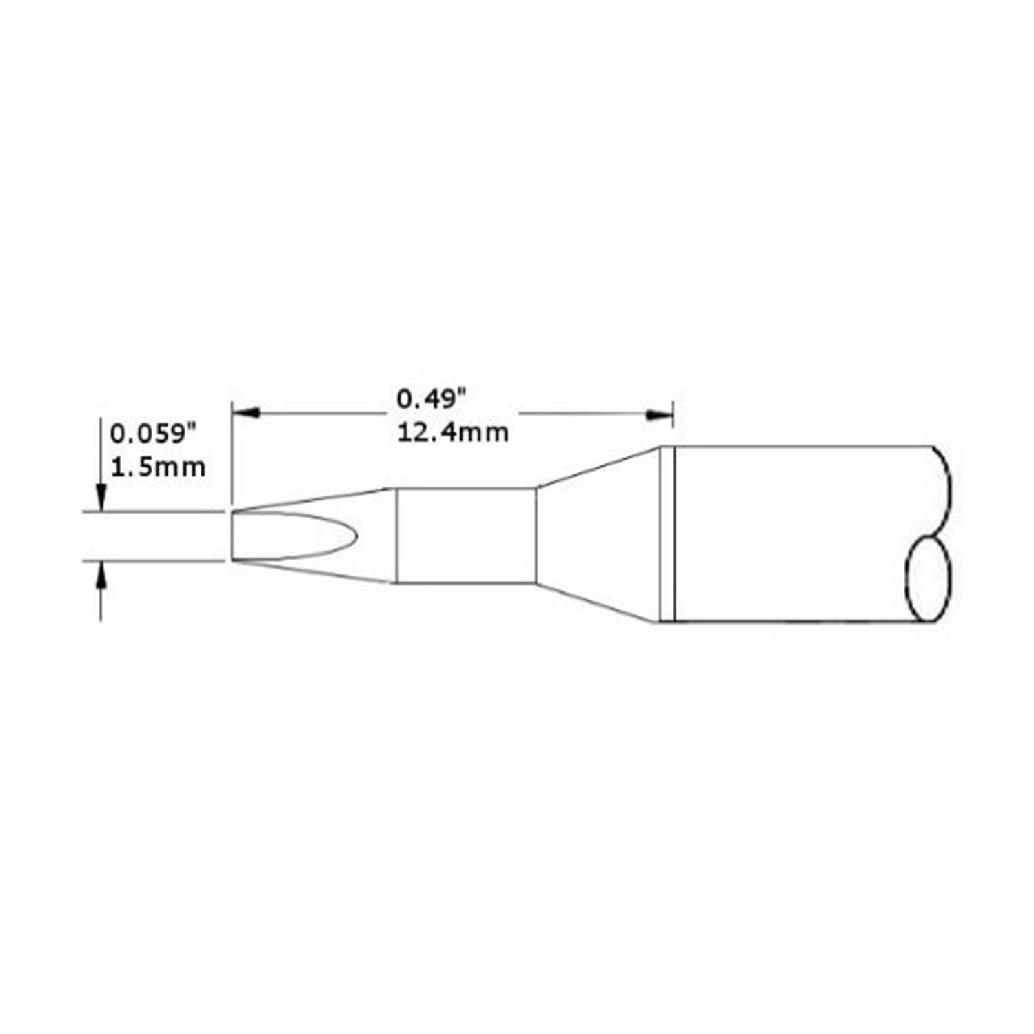 Metcal CVC-7CH0015A 1.5 mm Chisel Soldering Iron Tip