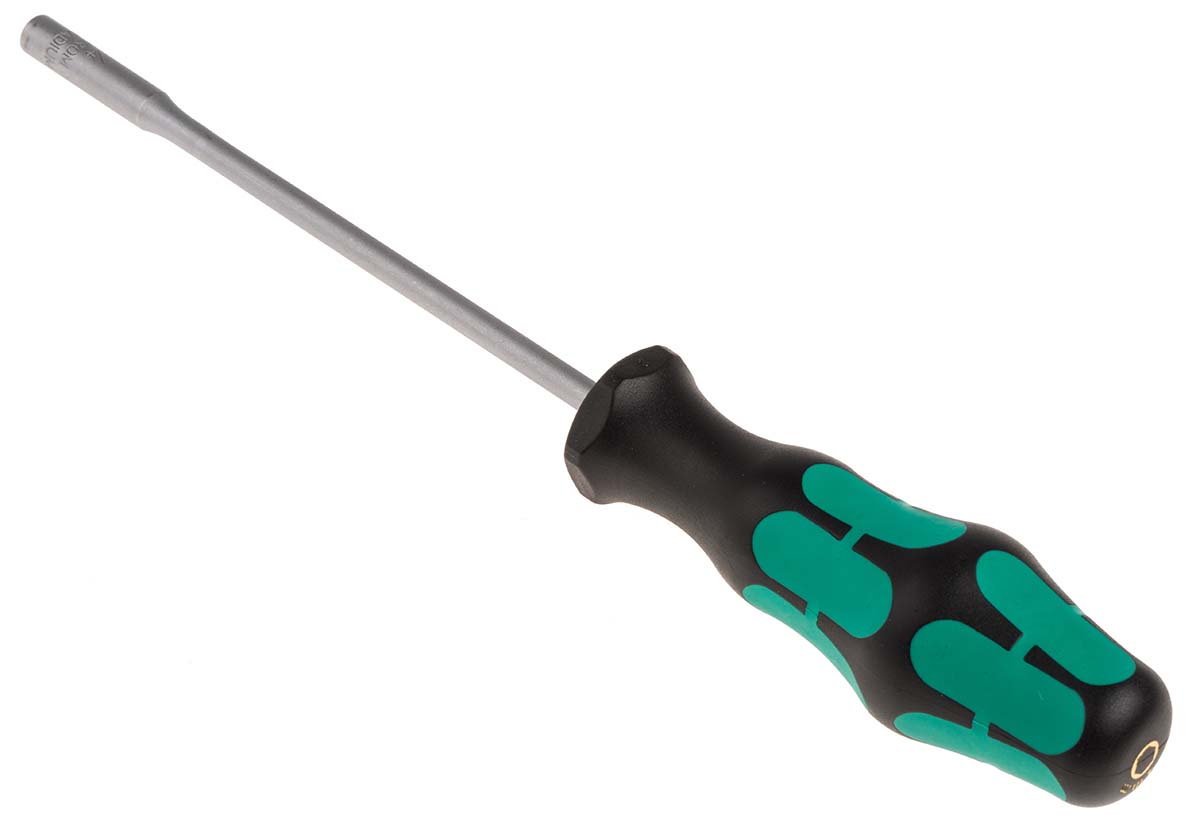 Wera Hexagon Nut Driver, 4 mm Tip, 125 mm Blade, 223 mm Overall