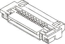 Molex, 51296 0.5mm Pitch 50 Way Right Angle Female FPC Connector, ZIF