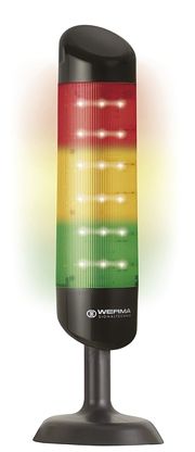 Werma Kompakt Series Clear Buzzer Signal Tower, 3 Lights, 24 V dc, Base Mount