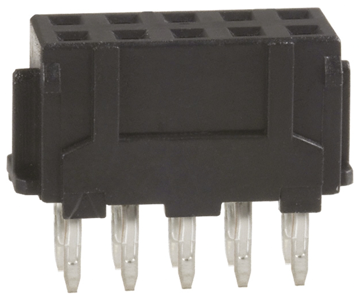 Hirose DF11 Series Straight Through Hole Mount PCB Socket, 10-Contact, 2-Row, 2.0mm Pitch, Solder Termination