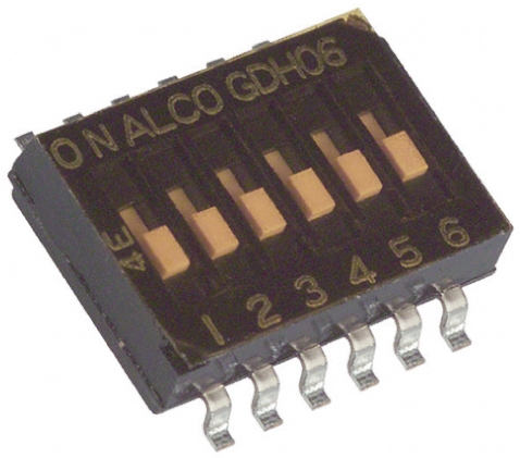 TE Connectivity 6 Way Surface Mount DIP Switch 6P