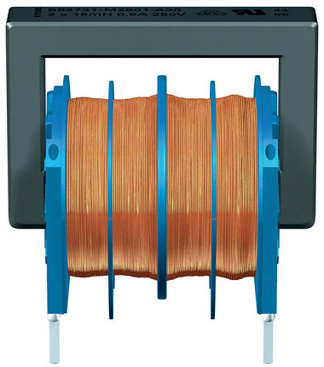 EPCOS 39 mH -30 → +50% Ferrite Power Line Choke, Max SRF:10kHz, 600mA Idc, 1.5Ω Rdc 250 V ac, B82731M