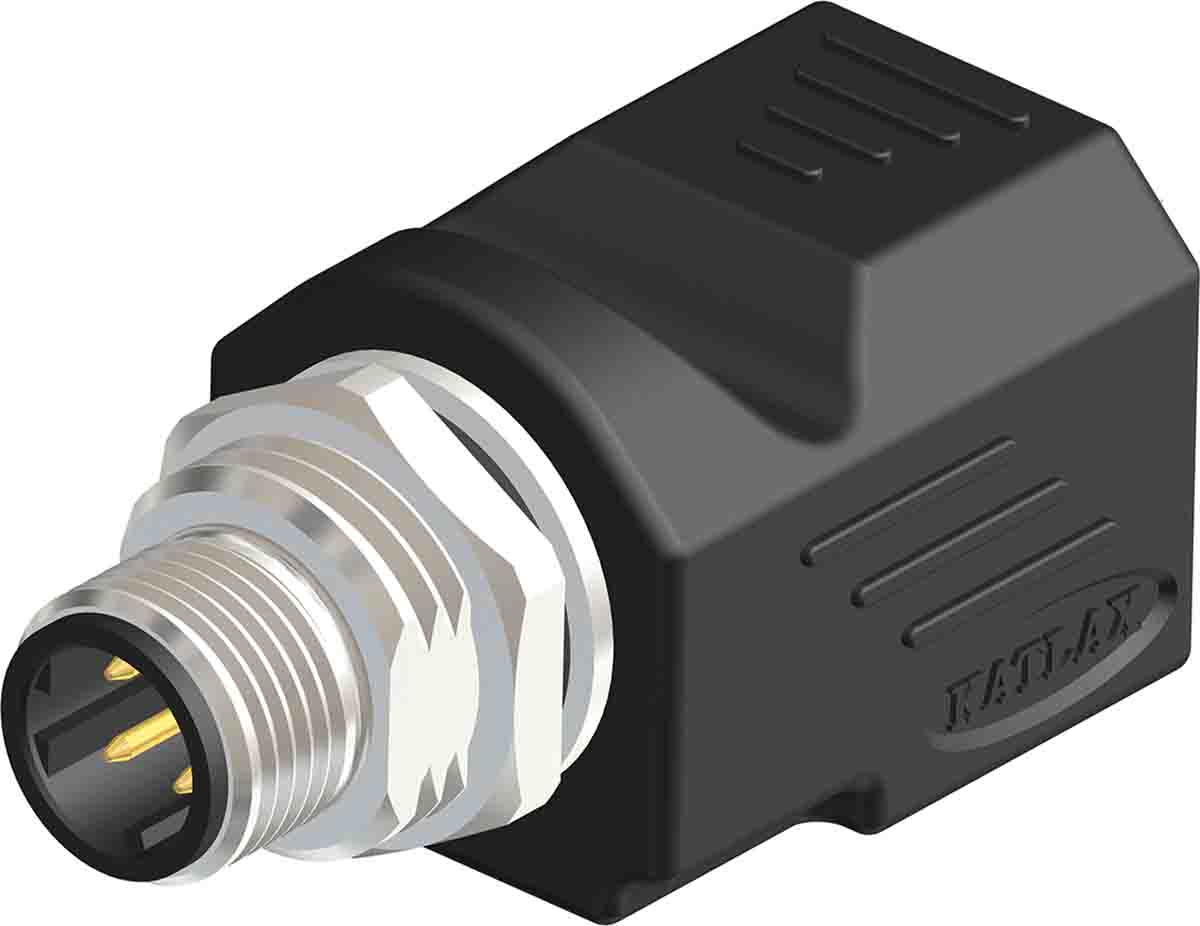 RS PRO Right Angle 1 Pole M12 Plug to 1 Pole Socket Adapter