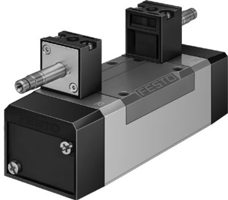 Festo 5/3 exhausted Pneumatic Solenoid/Pilot-Operated Control Valve - Electrical MN1H Series, 159683