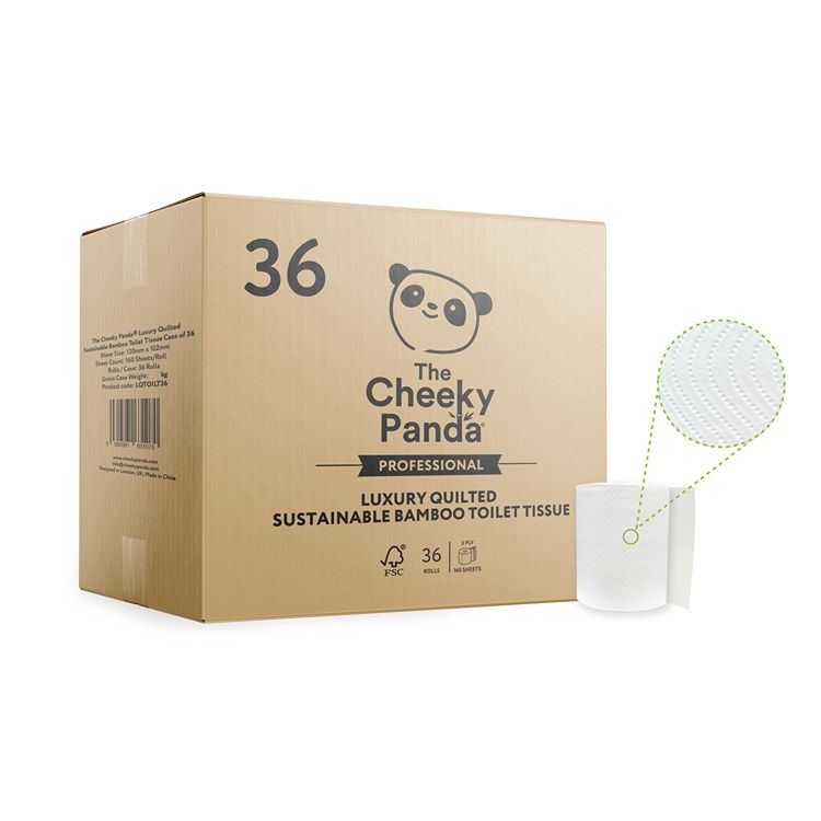 The Cheeky Panda Ltd 36 Packs of rolls of 160 Sheets Toilet Roll, 3 ply
