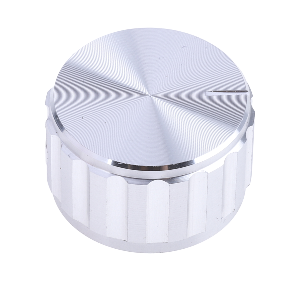 RS PRO 25mm Silver Potentiometer Knob for 6.4mm Shaft Splined