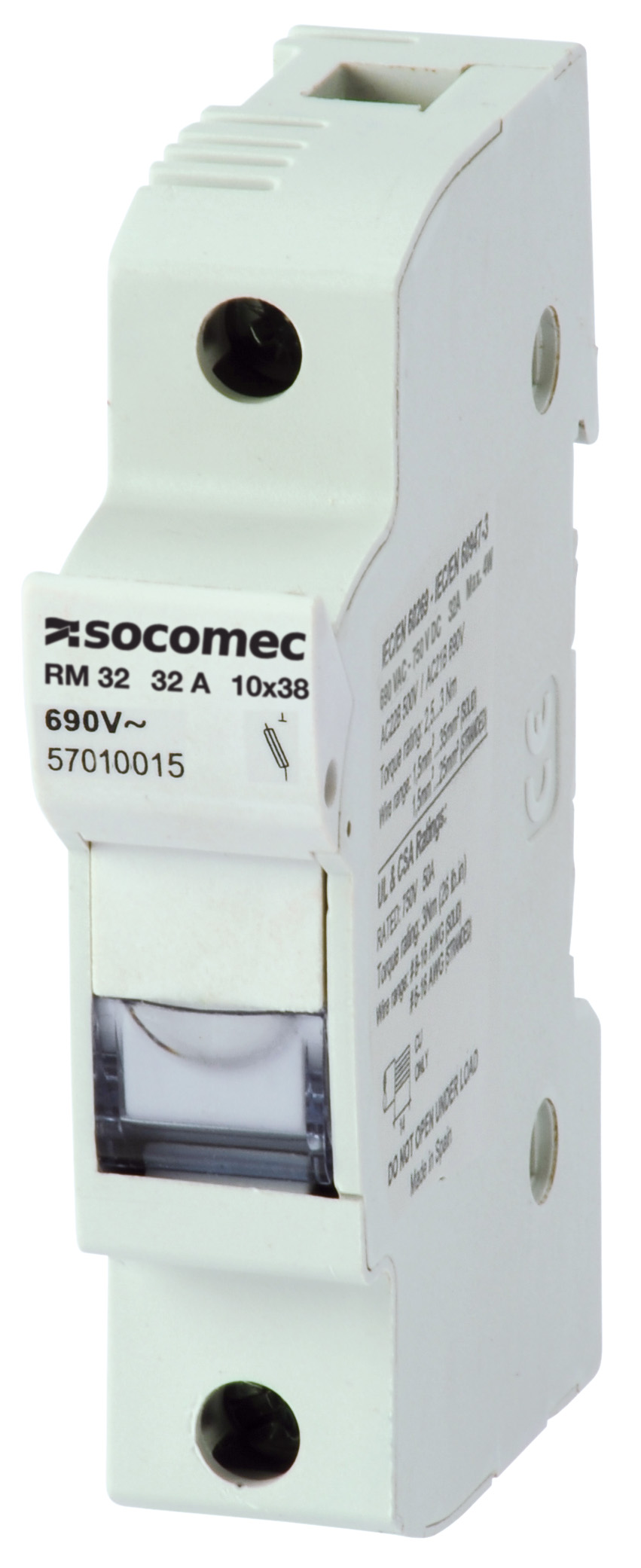 Socomec 100A Rail Mount Fuse Holder for 22 x 58mm Fuse, 1P, 690V