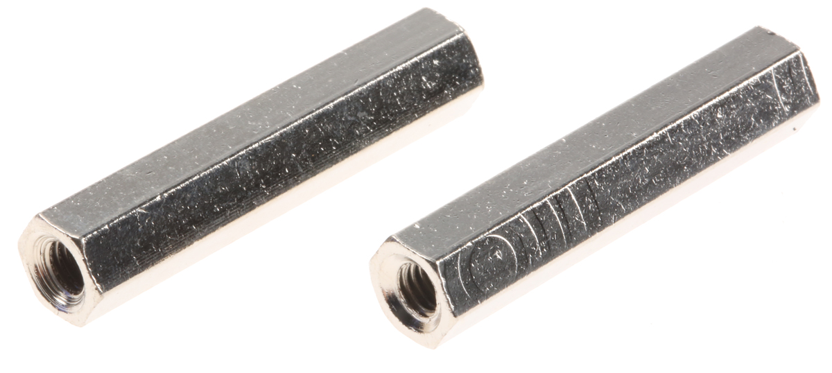 Essentra Threaded Standoff, M4 Thread, 35mm Body, Brass, Female/Female