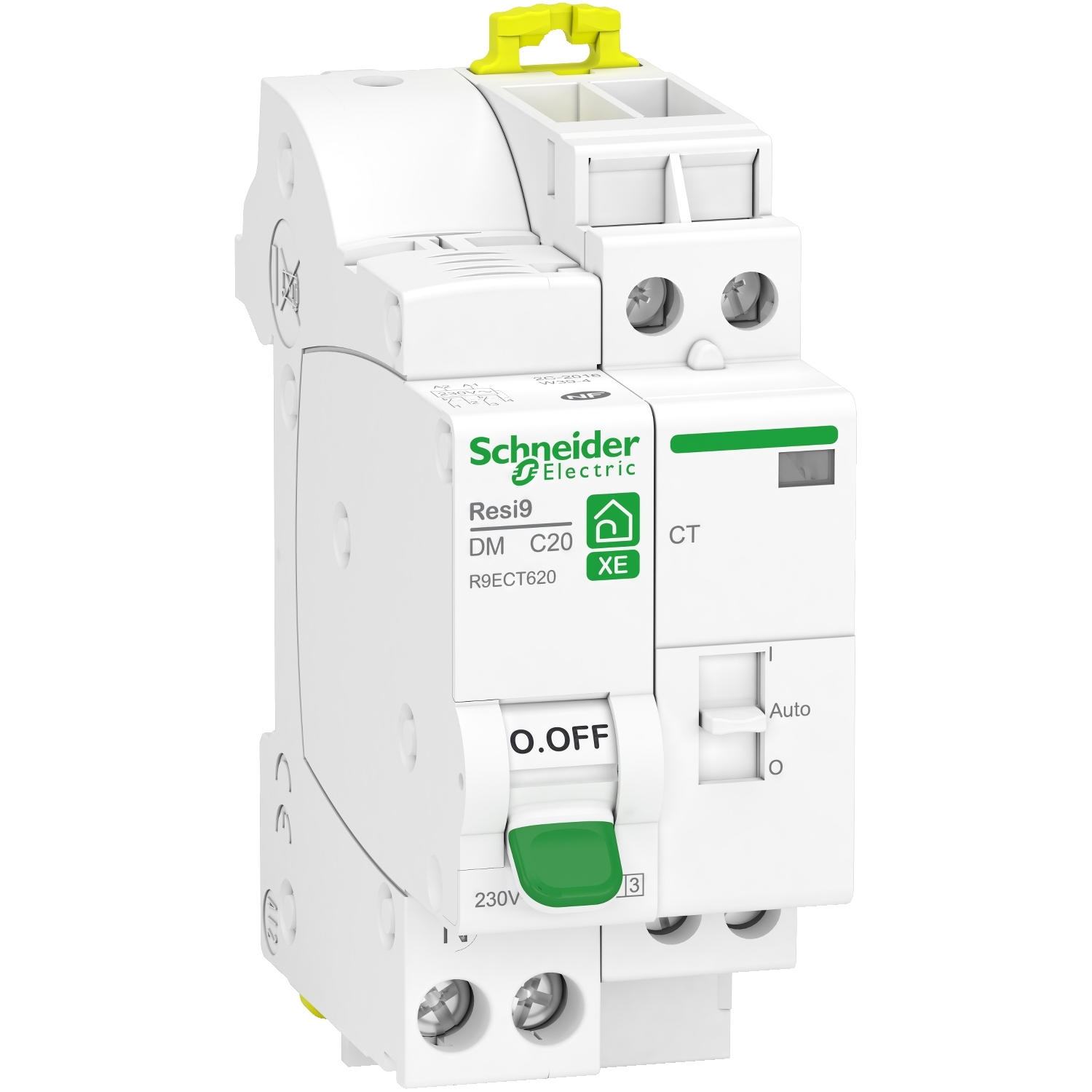 Schneider Electric Resi9 R9E Circuit Breaker, 1P, 20A, 250V AC, 3000 A Breaking Capacity