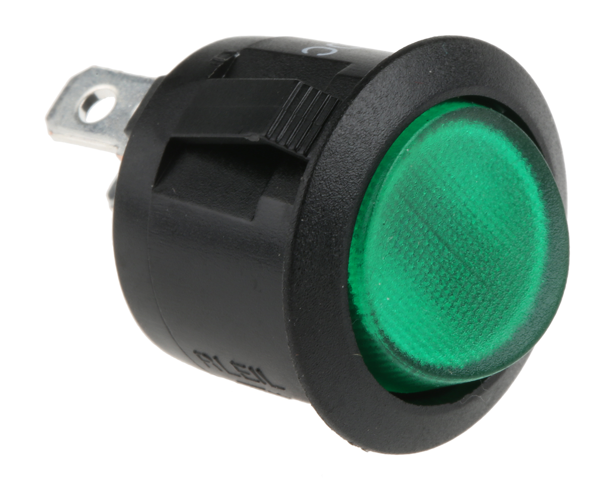 RS PRO Illuminated SPST, On-Off Rocker Switch Panel Mount