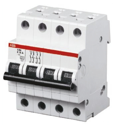 ABB System Pro M Compact S200M MCB, 4P, 63A Curve K, 400V AC, 6 kA Breaking Capacity
