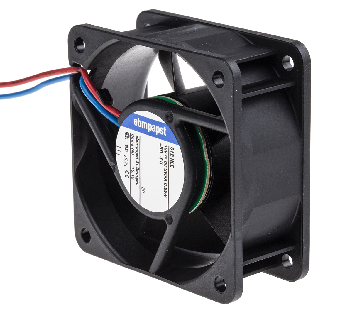 ebm-papst 600 N Series Axial Fan, 12 V dc, DC Operation, 21m³/h, 400mW, 33mA Max, 60 x 60 x 25mm