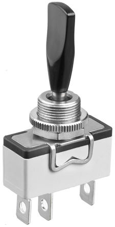 APEM Toggle Switch, Panel Mount, (On)-Off-(On), SPDT, Solder Lug Terminal, 250V ac