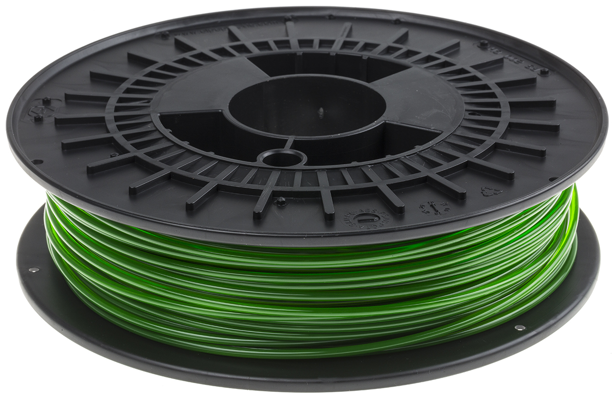 RS PRO 2.85mm Translucent Green PET-G 3D Printer Filament, 500g