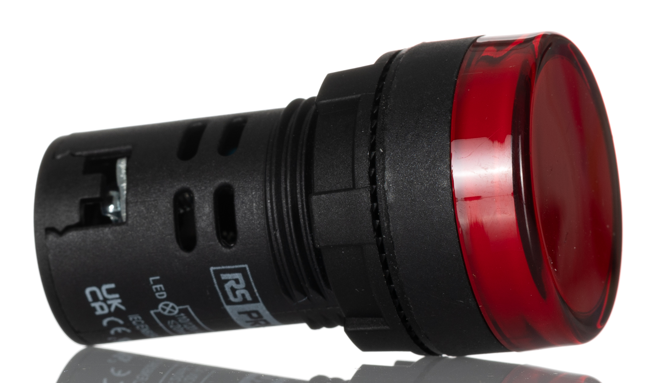 RS PRO, Panel Mount Red LED Pilot Light, 22mm Cutout, IP65, Round, 110V ac/dc