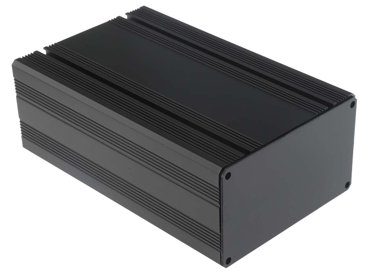 RS PRO Black Anodised Aluminium Instrument Case, 165 x 105 x 61mm