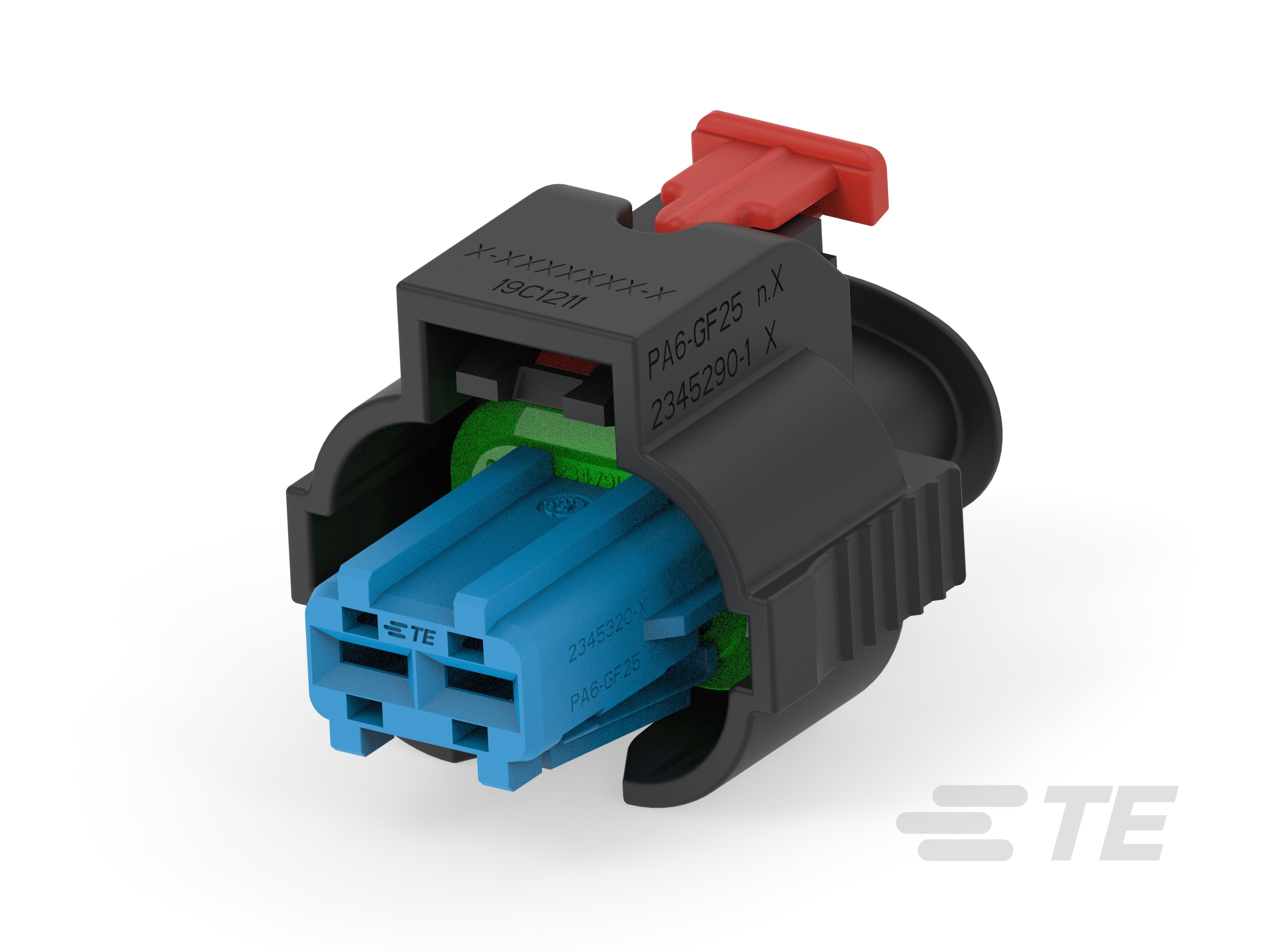 TE Connectivity, AMP MPC 2.8 Automotive Connector Socket Black Cable Mount 2 Way, Cable Termination 2345388-1