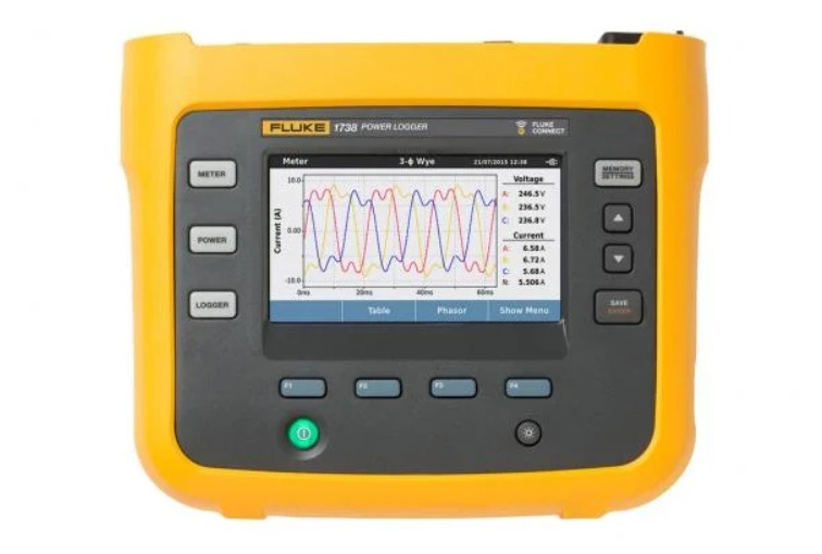 Fluke 1738/FPC Power Quality Analyser, 3-Phase, 6000A Max, 1000V Max
