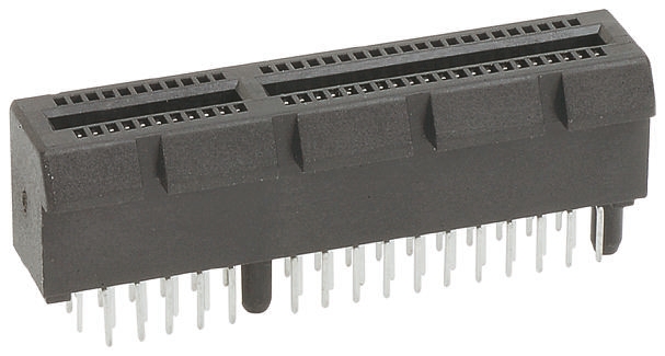 Amphenol ICC Female Edge Connector, Through Hole Mount, 164-Contacts, 2mm Pitch, 2-Row, Solder Termination