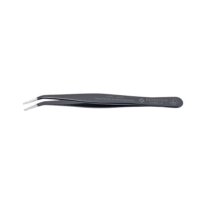 Bernstein 115 mm, Stainless Steel, Angle, ESD Tweezer