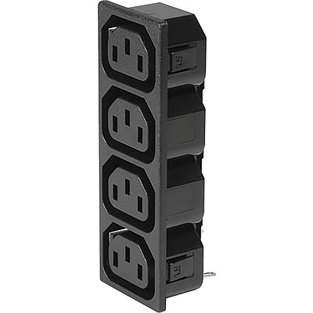 Schurter IEC C13 4 Gang Cable Trunking Power Block, 15A, 250 V ac