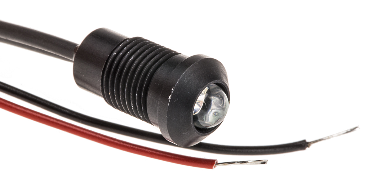 Oxley Green Panel Mount Indicator, 8mm Mounting Hole Size, Lead Wires Termination, IP66
