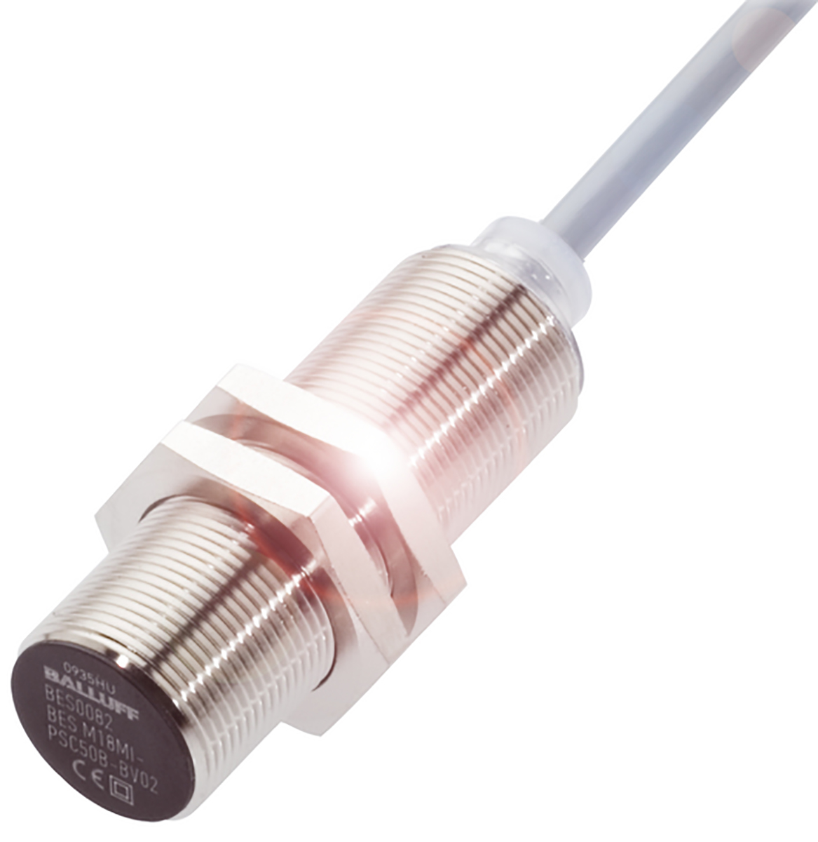 BALLUFF Inductive Threaded Barrel Proximity Sensor, M18, 8 mm Detection, PNP NO, 12 → 30 V dc