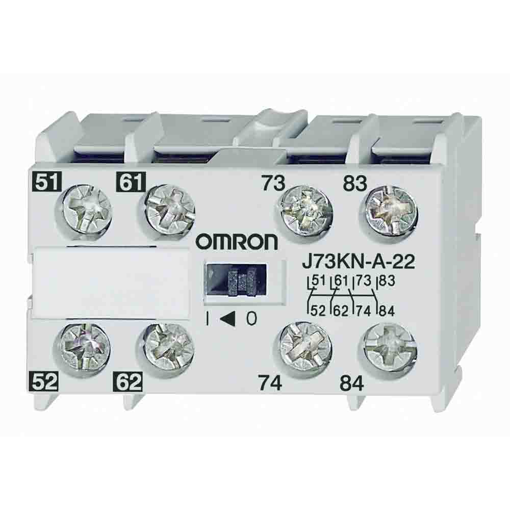 Omron Auxiliary Contact Block, 4 Contact, 2NC + 2NO J73KN