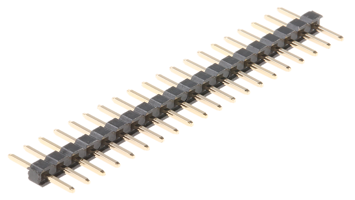 HARWIN M22 Series Straight Through Hole Pin Header, 20 Contact(s), 2 mm Pitch, 1 Row, Unshrouded