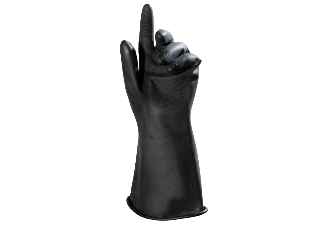 Mapa Butoflex 651 Black Butyl Work Gloves, Size 8
