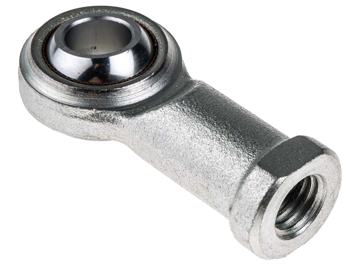 RS PRO M12 x 1.75 Female Steel Rod End, 12mm Bore, 65mm Long, Metric Thread Standard, Female Connection Gender